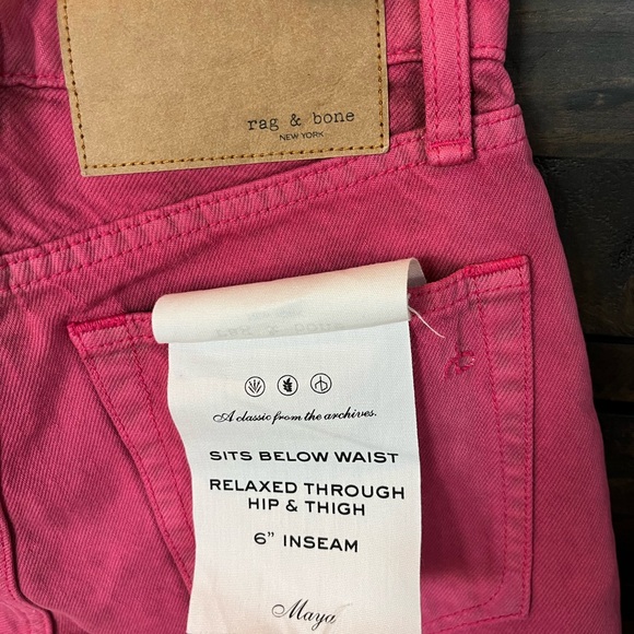 Rag & Bone high waist Fuchsia Jean Shorts - Picture 3 of 4
